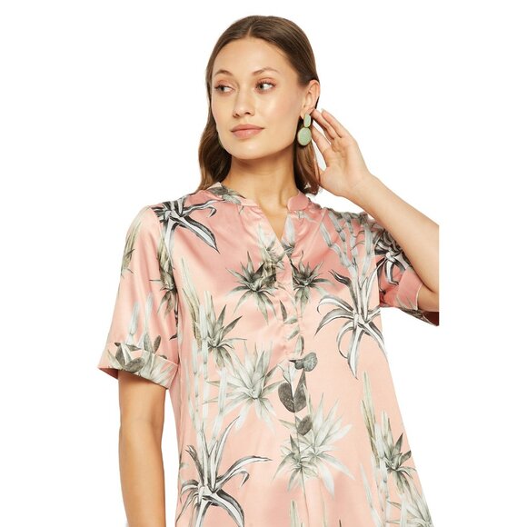 Gypsie Blu Loungewear Satin Co-Ord Set Floral Printed Pajama Shirt Set 2 Piece - Picture 4 of 7